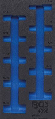 BGS-4098-1 1/3 Werkstattwageneinlage (408x189x32 mm), leer, für Steckschlüssel-Einsät