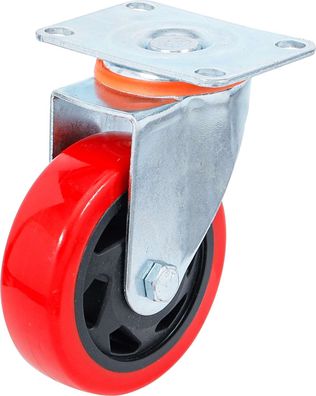BGS-80663 I Lenkrolle, rot/schwarz, 100 mm