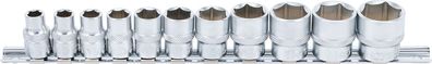 BGS-9110 Steckschlüssel-Einsatz-Set, 10 (3/8), 6-kant, in ZOLL, 5/16 - 7/8 mm, 11-tlg