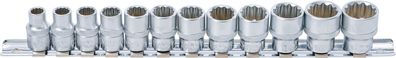 BGS-9105 Steckschlüssel-Einsatz-Set, 10 (3/8), 12-kant, 8 - 19 mm, 12-tlg