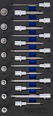 BGS-4118 Werkstattwageneinlage 1/3: Bit-Einsatz-Satz Antrieb Innenvierkant 12,5 mm (1