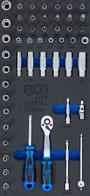 BGS-4127 Werkstattwageneinlage 1/3: Steckschlüssel-Satz 6,3 mm (1/4) 50-tlg