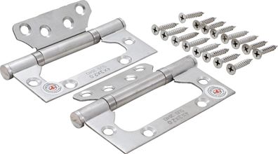 BGS-80909 Scharnier-Satz Edelstahl für platzsparenden Einbau 100 x 50 mm 2-tlg