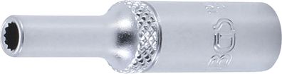 BGS-10702 Steckschlüssel-Einsatz Zwölfkant, tief Antrieb Innenvierkant 6,3 mm (1/4) S