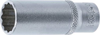 BGS-10713 Steckschlüssel-Einsatz Zwölfkant, tief Antrieb Innenvierkant 6,3 mm (1/4) S