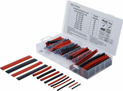 BGS-9404 Schrumpfschlauch-Sortiment rot / schwarz 150-tlg