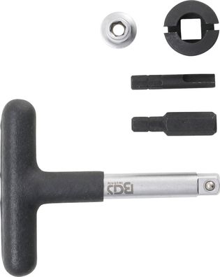 BGS-9843 Universal-Öldienst-Schlüssel-Satz für Kunststoff-Ölablassschrauben Antrieb A