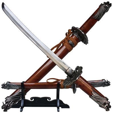 Haller Mini Katana Samurai Set 3 tlg. braun, Schwert Scheide Ständer, Deko ( + 18)