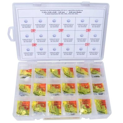 450x Düseneinstellscheiben Ø 11,5 x 3,2 x 0,80 - 1,65 mm geschliffene Version