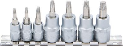 BGS-7098 Schraubenausdreher-Bit-Einsatz-Satz, Antrieb Innenvierkant 6,3 mm (1/4) / 10