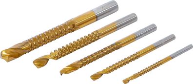 BGS-50795 HSS-Fräsbohrer-Satz titan-nitriert 3 - 8 mm 5-tlg