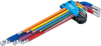 BGS-74453 Winkelschlüssel-Satz Multicolour extra lang Innensechskant, Innensechskant