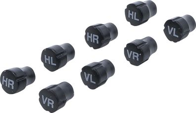 BGS-80722 Kunststoff-Ventilkappen-Satz zur Reifenmarkierung 8-tlg