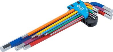 BGS-74456 Winkelschlüssel-Satz Multicolour extra lang Innensechskant 1,5 - 10 mm 9-tl