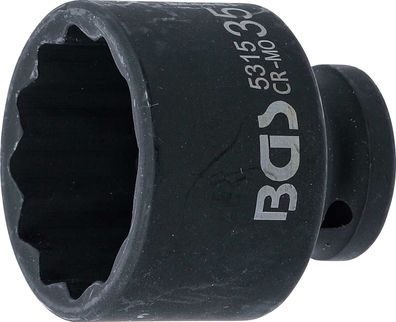 BGS-5315 Kraft-Steckschlüssel-Einsatz Zwölfkant Antrieb Innenvierkant 12,5 mm (1/2")