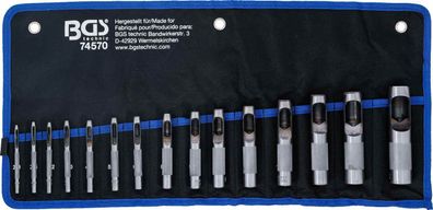BGS-74570 Locheisen-Satz 2 - 22 mm 15-tlg