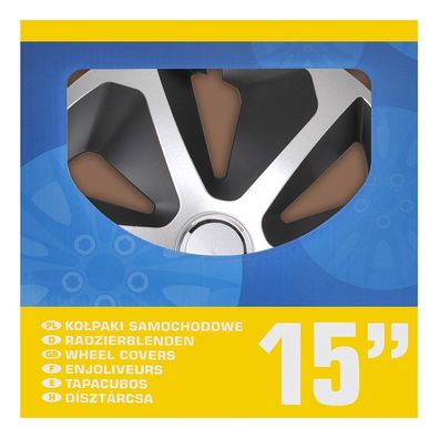Radblenden-Set Roco Silber/schwarz 15 Zoll 4 Stück im Displaykarton