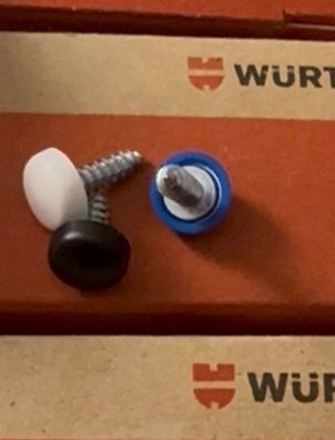 Würth Kennzeichen Schrauben + Kappen Set 4,8 x 13 16 19 22 Nummernschild Schraube