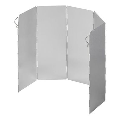 Koch-Windschutz 5-teilig faltbar Aluminium 49 x 26 cm