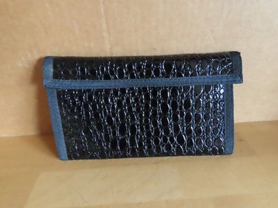 Etui Brieftasche für kleine Dokumente für die Handtasche Schwarz ca. 10,5 cm