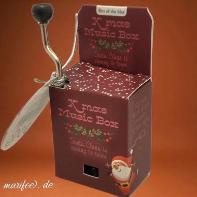 Mini-Drehorgel, Santa Claus is Coming to town, mechanische Walzenspieluhr Art.11185