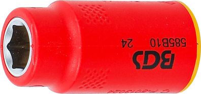 BGS-35871 VDE-Steckschlüssel-Einsatz Sechskant Antrieb Innenvierkant 10 mm (3/8") SW