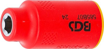 BGS-35869 VDE-Steckschlüssel-Einsatz Sechskant Antrieb Innenvierkant 10 mm (3/8") SW