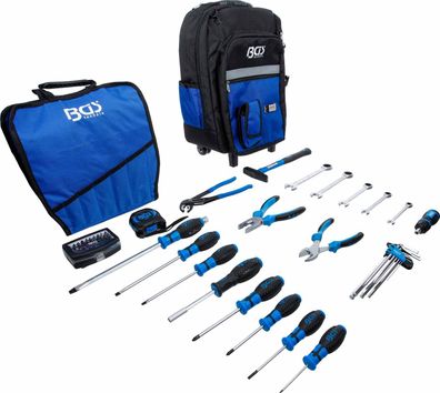 BGS-3347 Werkzeugrucksack mit Teleskopgriff, fahrbar 66-tlg