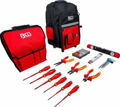 BGS-3348 VDE-Werkzeugrucksack mit Teleskopgriff, fahrbar 27-tlg