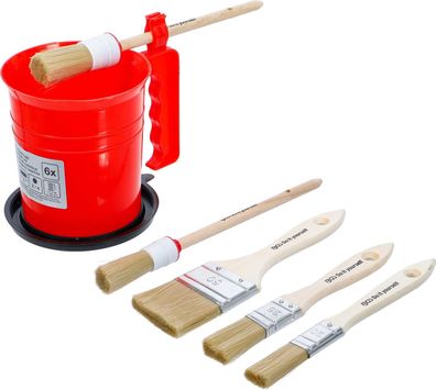 BGS-76500 Flach- / Ring-Pinsel-Satz mit Farbbecher 6-tlg