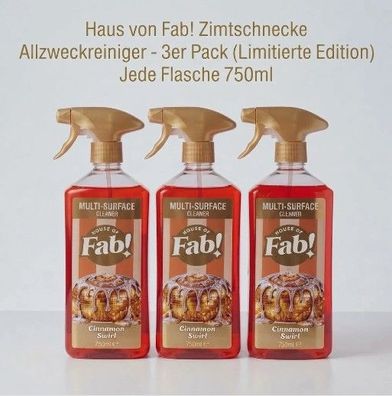 Haus von Fab! Allzweckreiniger - 3x 750ml (Verschiedene Düfte) Nur 4,63 pro Fl