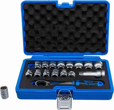 BGS-74712 Durchsteck-Steckschlüssel-Satz Sechskant SW 10 - 24 mm 17-tlg