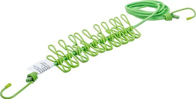 BGS-85535 Wäscheleine flexibel 1,9 - 2,4 m mit 10 Clips