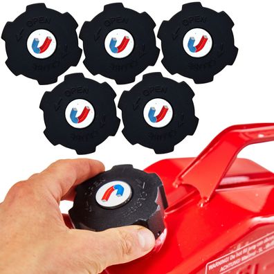 Oxid7® by BW 5x Ersatzdeckel für Kraftstoffkanister Metall Benzinkanister mit Schraub