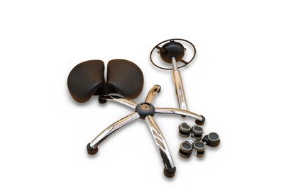 Teqler Sattelhocker mit Swing-Mechanismus Schwarz höhenverstellbar 59-79 cm