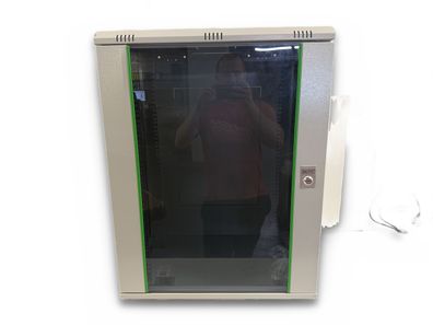 Digitus Netzwerkschrank 19 Zoll 16 HE Wandmontage 450 mm Tiefe Glastür Grau
