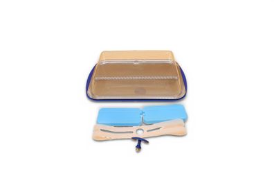 HENDI Thermo-Tablett 5-teilig mit 2 Kühlakkus Edelstahl 430x290x150 mm Blau