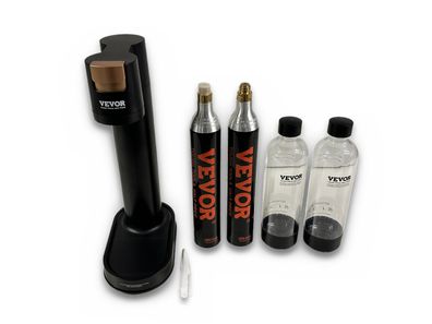 VEVOR Wassersprudler Starter-Set 2 PET-Flaschen 1 L 2 CO2-Flaschen ohne CO2