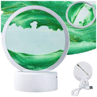 3D Sandlampe mit dynamischem Sand Glasdurchmesser: 16 cm