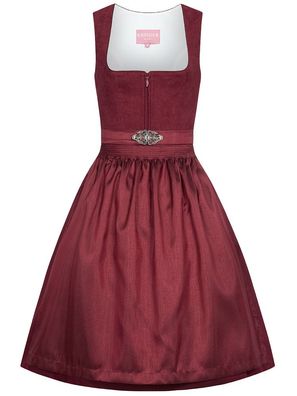 Dirndl Evi 60cm Länge bordeaux - Größe: 48