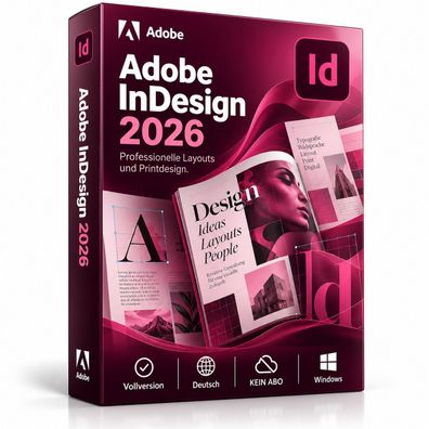 Adobe InDesign 2026 Vollversion | Deutsch | Windows