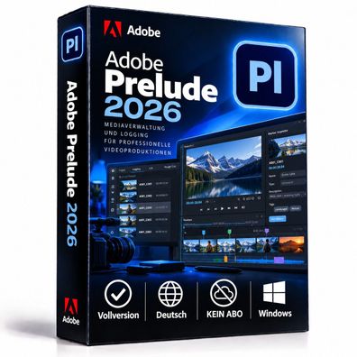 Adobe Prelude 2026 Vollversion | Deutsch | Windows