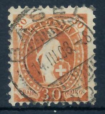 Schweiz Stehende Helvetia Nr 90C zentrisch gestempelt gepr. X6AA736