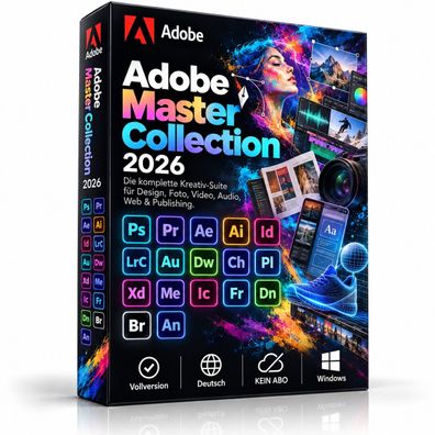 Adobe Master Collection 2026 - Vollversion | Deutsch | Windows