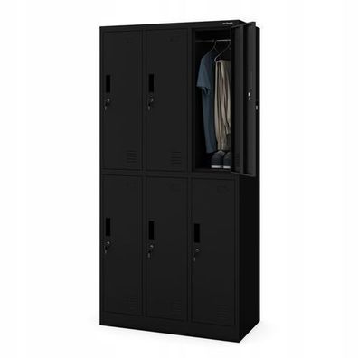 Schließfachschrank Umkleideschrank Metallspind Garderobenschrank 185x90x45 cm schwarz