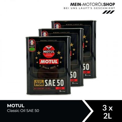 Motul Classic Oil SAE 50 3x2 Liter