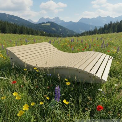 Schaukelliege flach "Moni" Relaxliege Gartenliege Poolliege massive Holzliege 42mm