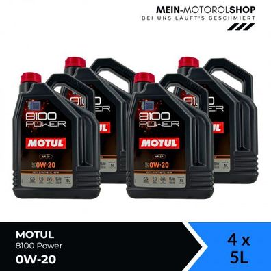 Motul 8100 Power 0W-20 4x5 Liter