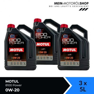 Motul 8100 Power 0W-20 3x5 Liter