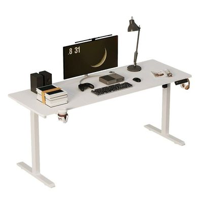 Elektrisch höhenverstellbarer Schreibtisch, Weiß, 160x80 cm (Höhe: 72-118 cm)